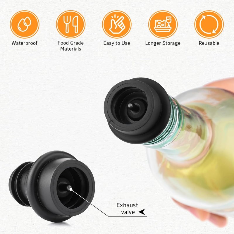 OWO Wine Vacuum Pump and 8 Stopper, Wine Saver & Preserver, Reusable Air Remover Pump Keeps Fresh - Image 5